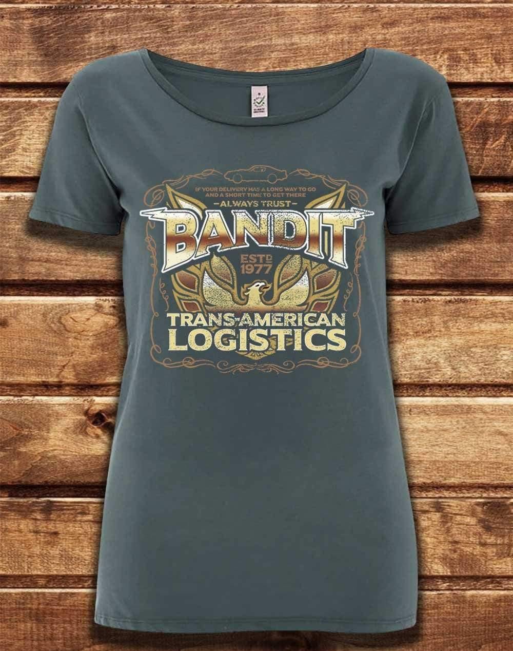 DELUXE Bandit Logistics 1977 Organic Scoop Neck T-Shirt 8-10 / Light Charcoal  - Off World Tees