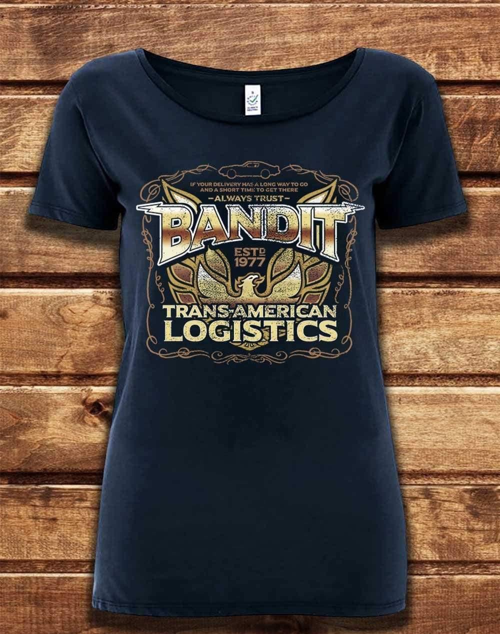 DELUXE Bandit Logistics 1977 Organic Scoop Neck T-Shirt 8-10 / Navy  - Off World Tees