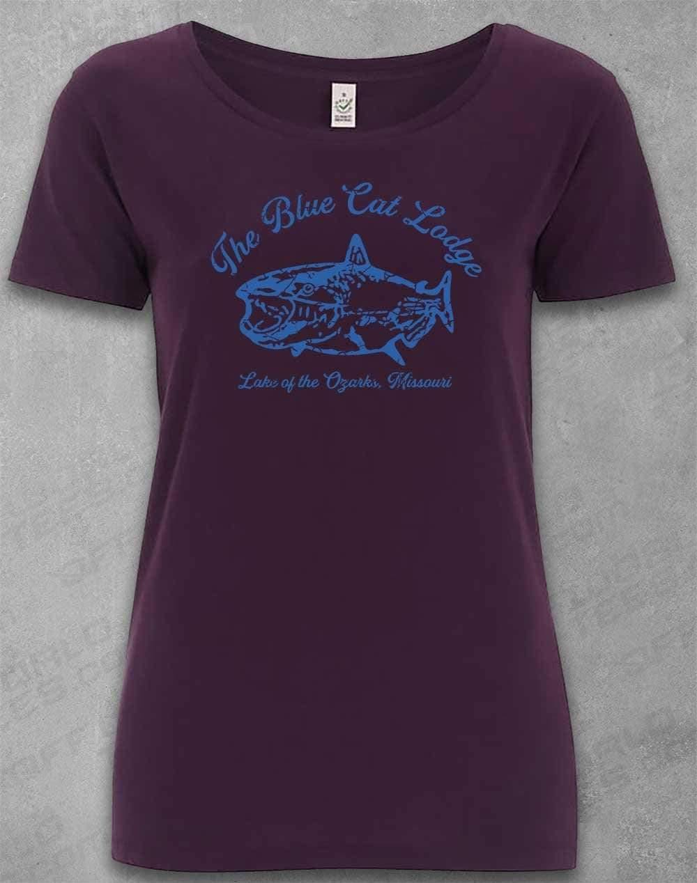 DELUXE Blue Cat Lodge Organic Scoop Neck T-Shirt 8-10 / Eggplant  - Off World Tees