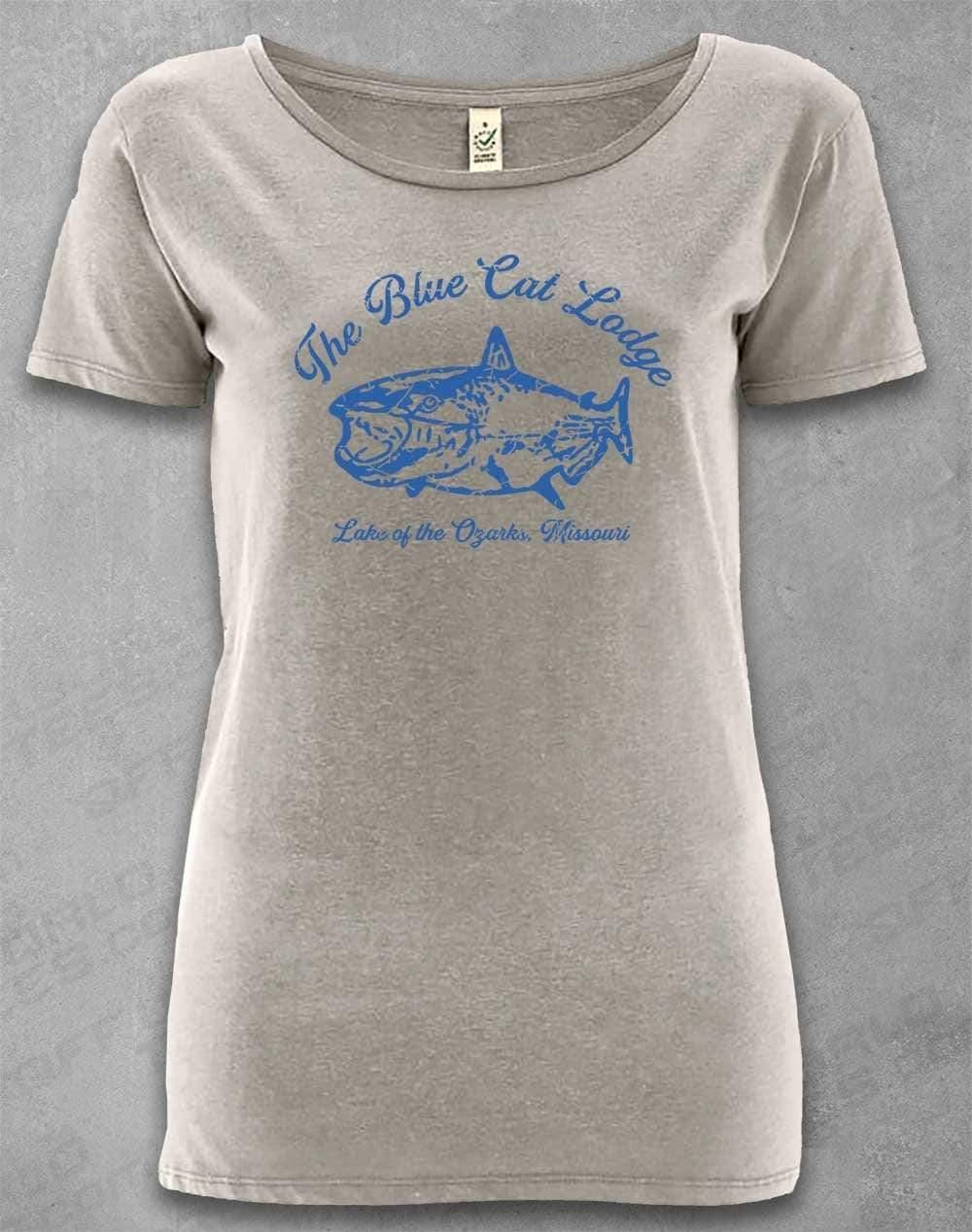 DELUXE Blue Cat Lodge Organic Scoop Neck T-Shirt 8-10 / Melange Grey  - Off World Tees