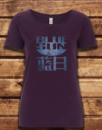 DELUXE Blue Sun Organic Scoop Neck T-Shirt 8-10 / Eggplant  - Off World Tees