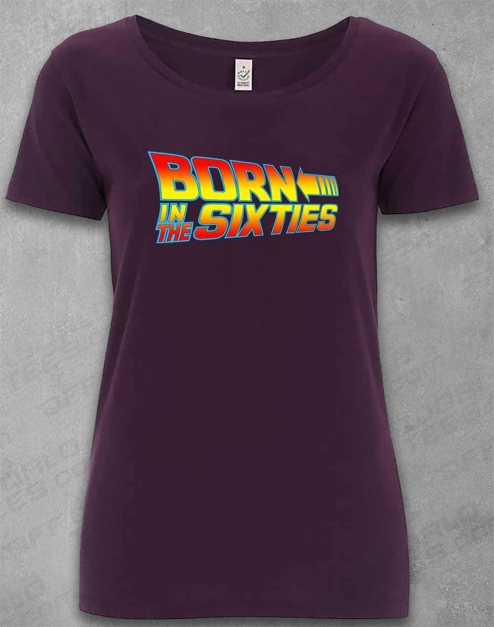 DELUXE Born in the... (CHOOSE YOUR DECADE!) Organic Scoop Neck T-Shirt 1960s - Eggplant / 8-10  - Off World Tees