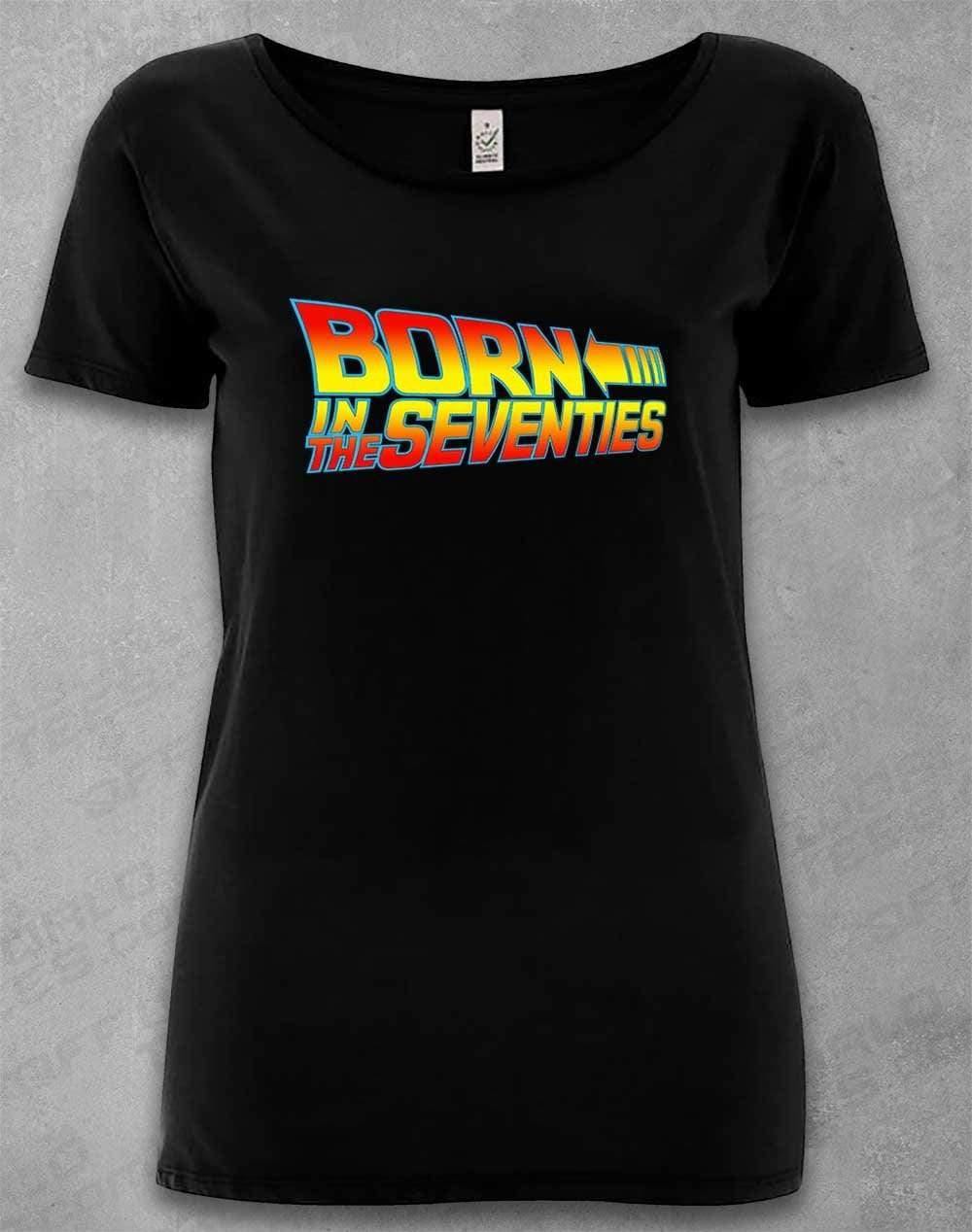 DELUXE Born in the... (CHOOSE YOUR DECADE!) Organic Scoop Neck T-Shirt 1970s - Black / 8-10  - Off World Tees