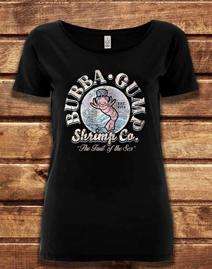 DELUXE Bubba Gump Shrimp Co Organic Scoop Neck T-Shirt 8-10 / Black  - Off World Tees