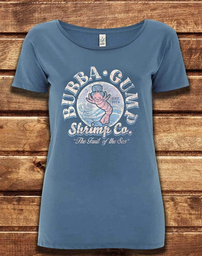 DELUXE Bubba Gump Shrimp Co Organic Scoop Neck T-Shirt 8-10 / Faded Denim  - Off World Tees