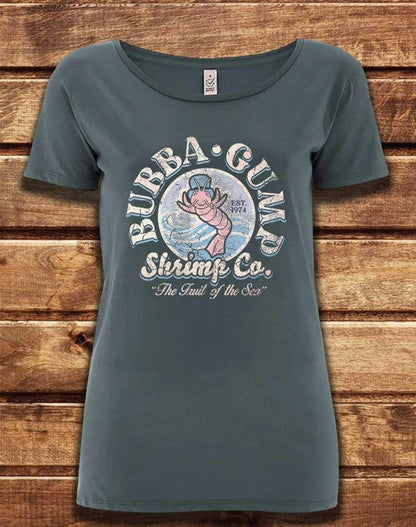 DELUXE Bubba Gump Shrimp Co Organic Scoop Neck T-Shirt 8-10 / Light Charcoal  - Off World Tees