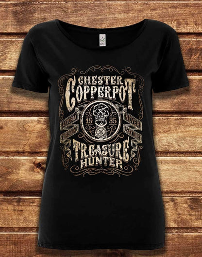DELUXE Chester Copperpot Treasure Hunter Organic Scoop Neck T-Shirt 8-10 / Black  - Off World Tees