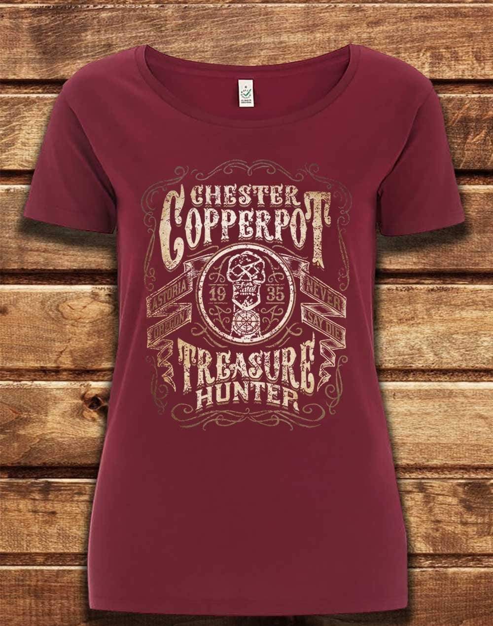 DELUXE Chester Copperpot Treasure Hunter Organic Scoop Neck T-Shirt 8-10 / Burgundy  - Off World Tees