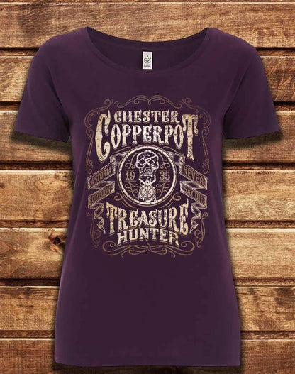 DELUXE Chester Copperpot Treasure Hunter Organic Scoop Neck T-Shirt 8-10 / Eggplant  - Off World Tees