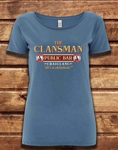 DELUXE Clansman Organic Scoop Neck T-Shirt 8-10 / Faded Denim  - Off World Tees