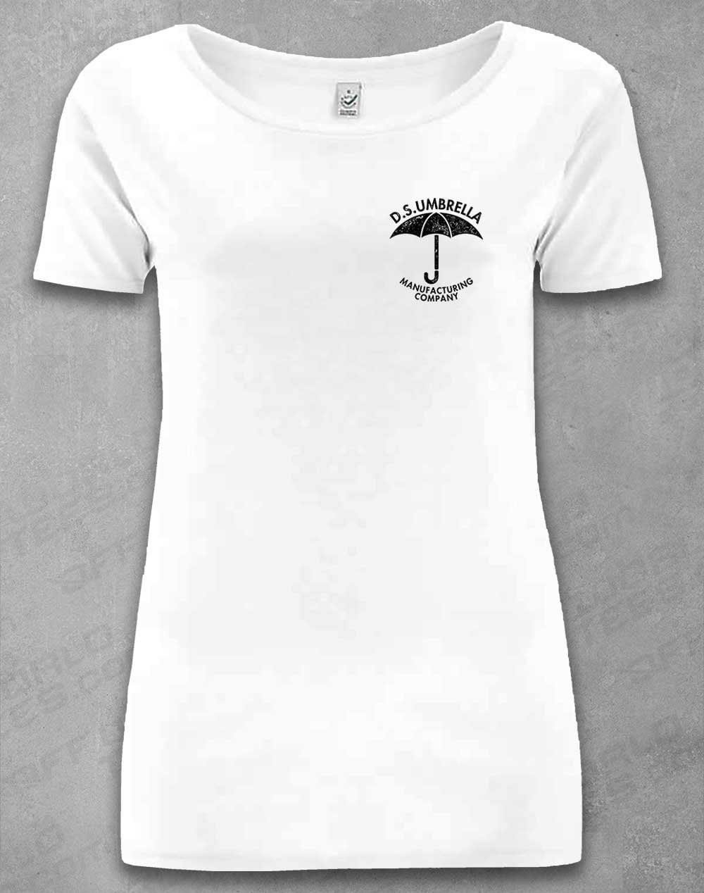 DELUXE DS Umbrella Organic Scoop Neck T-Shirt 8-10 / White  - Off World Tees