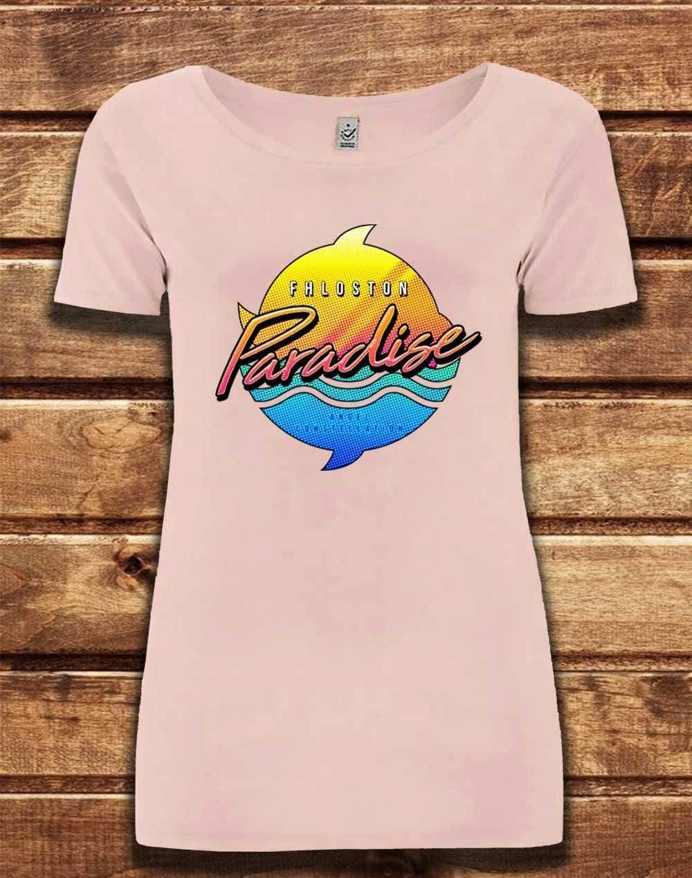 DELUXE Fhloston Paradise Neon Logo Organic Scoop Neck T-Shirt 8-10 / Light Pink  - Off World Tees