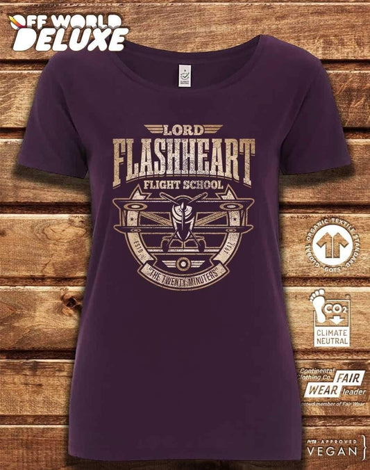 DELUXE Flashheart's Flight School Organic Scoop Neck T-Shirt  - Off World Tees