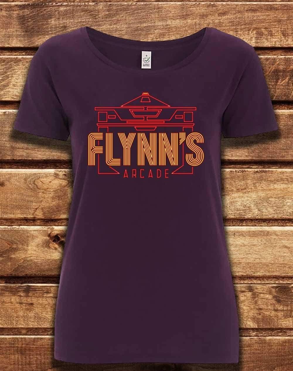 DELUXE Flynn's Arcade Organic Scoop Neck T-Shirt 8-10 / Eggplant  - Off World Tees