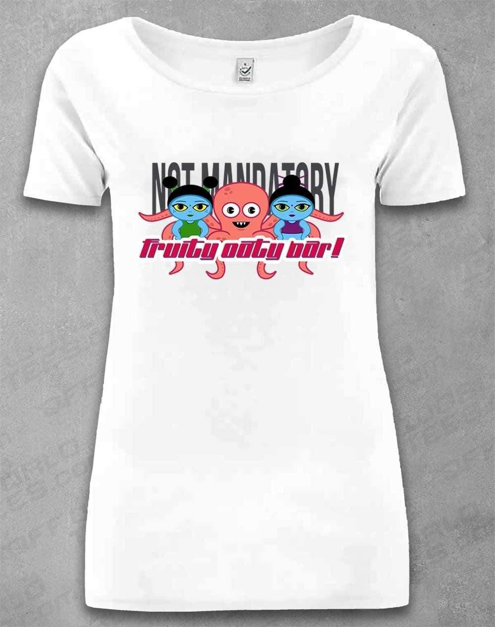 DELUXE Fruity Oaty Bar Organic Scoop Neck T-Shirt 8-10 / White  - Off World Tees