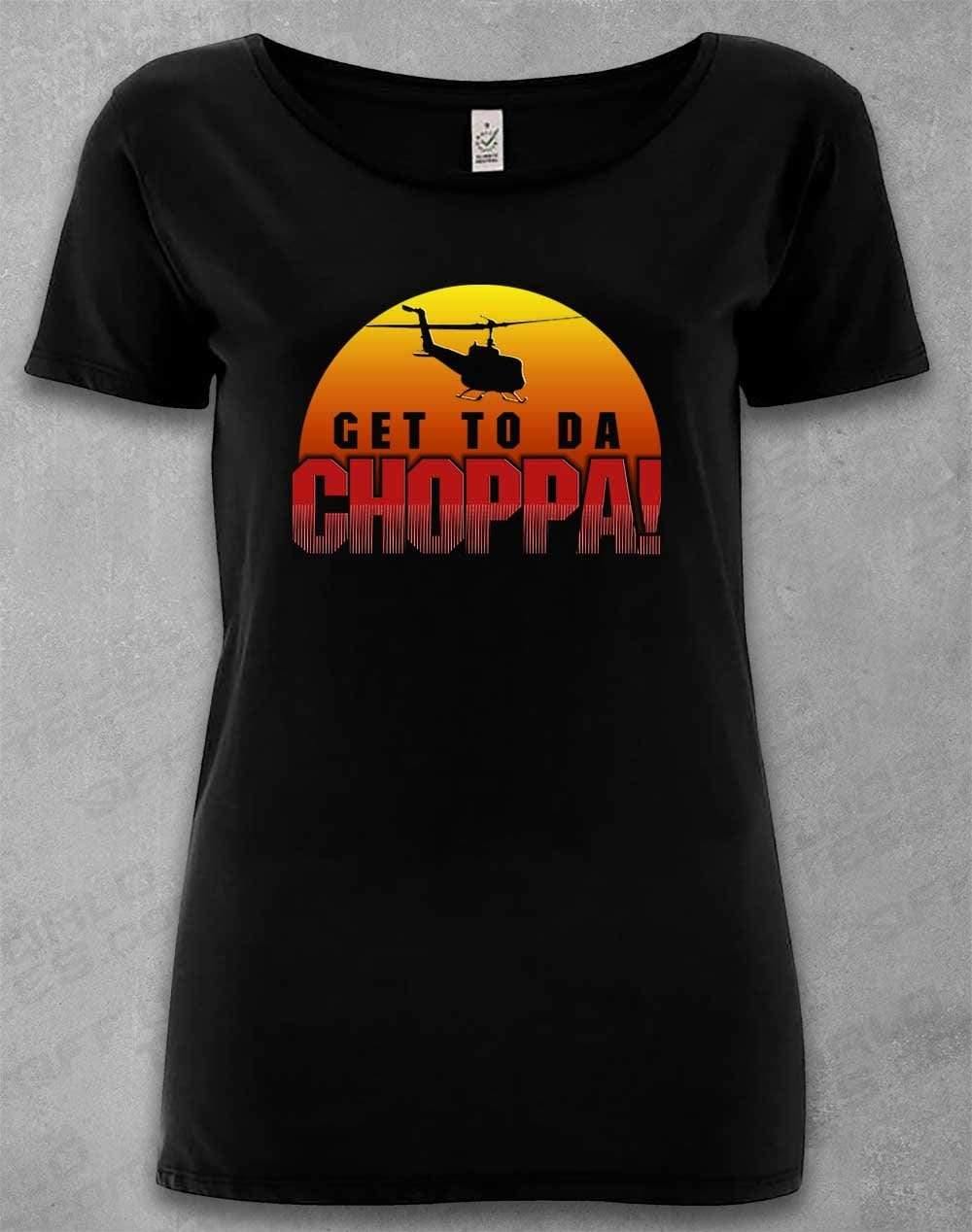 DELUXE Get to da Choppa Organic Scoop Neck T-Shirt 8-10 / Black  - Off World Tees