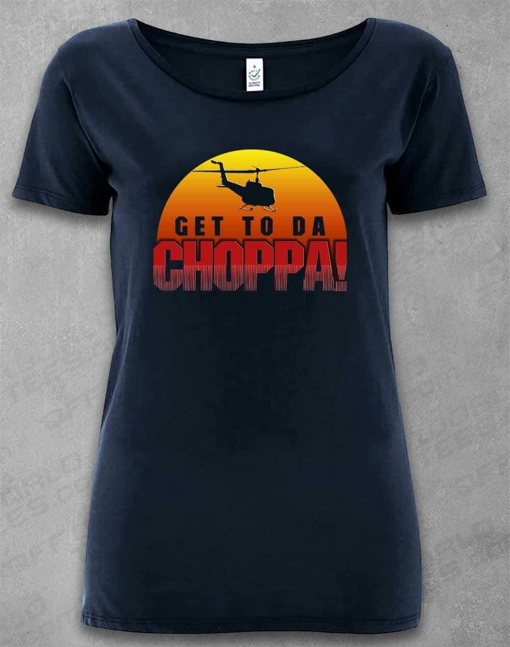 DELUXE Get to da Choppa Organic Scoop Neck T-Shirt 8-10 / Navy  - Off World Tees
