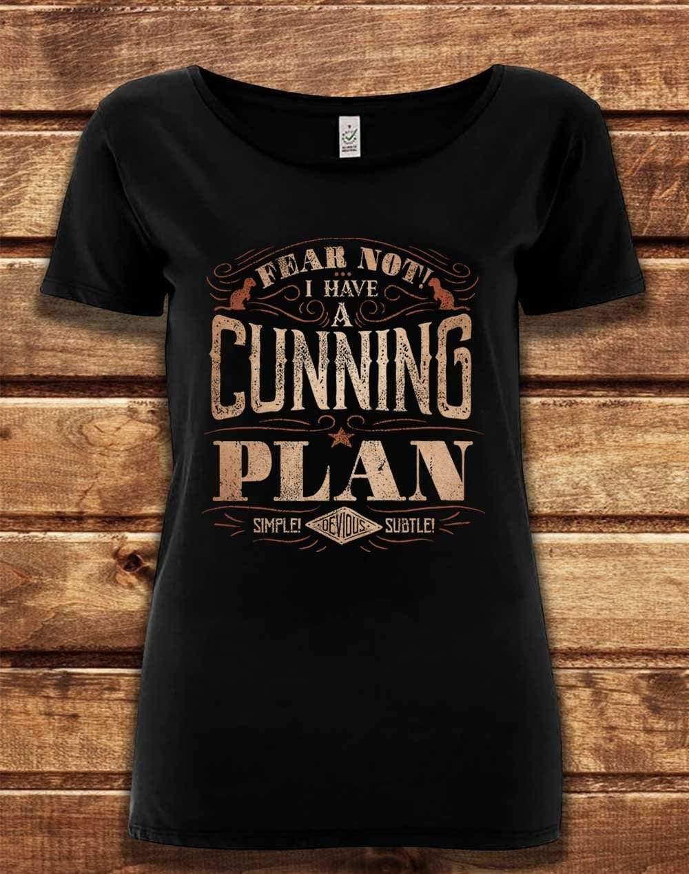 DELUXE I Have a Cunning Plan Organic Scoop Neck T-Shirt 8-10 / Black  - Off World Tees
