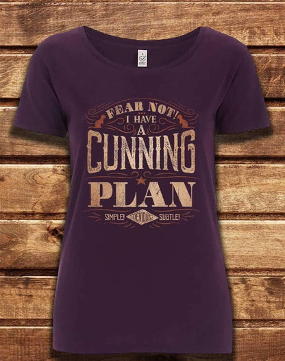 DELUXE I Have a Cunning Plan Organic Scoop Neck T-Shirt 8-10 / Eggplant  - Off World Tees
