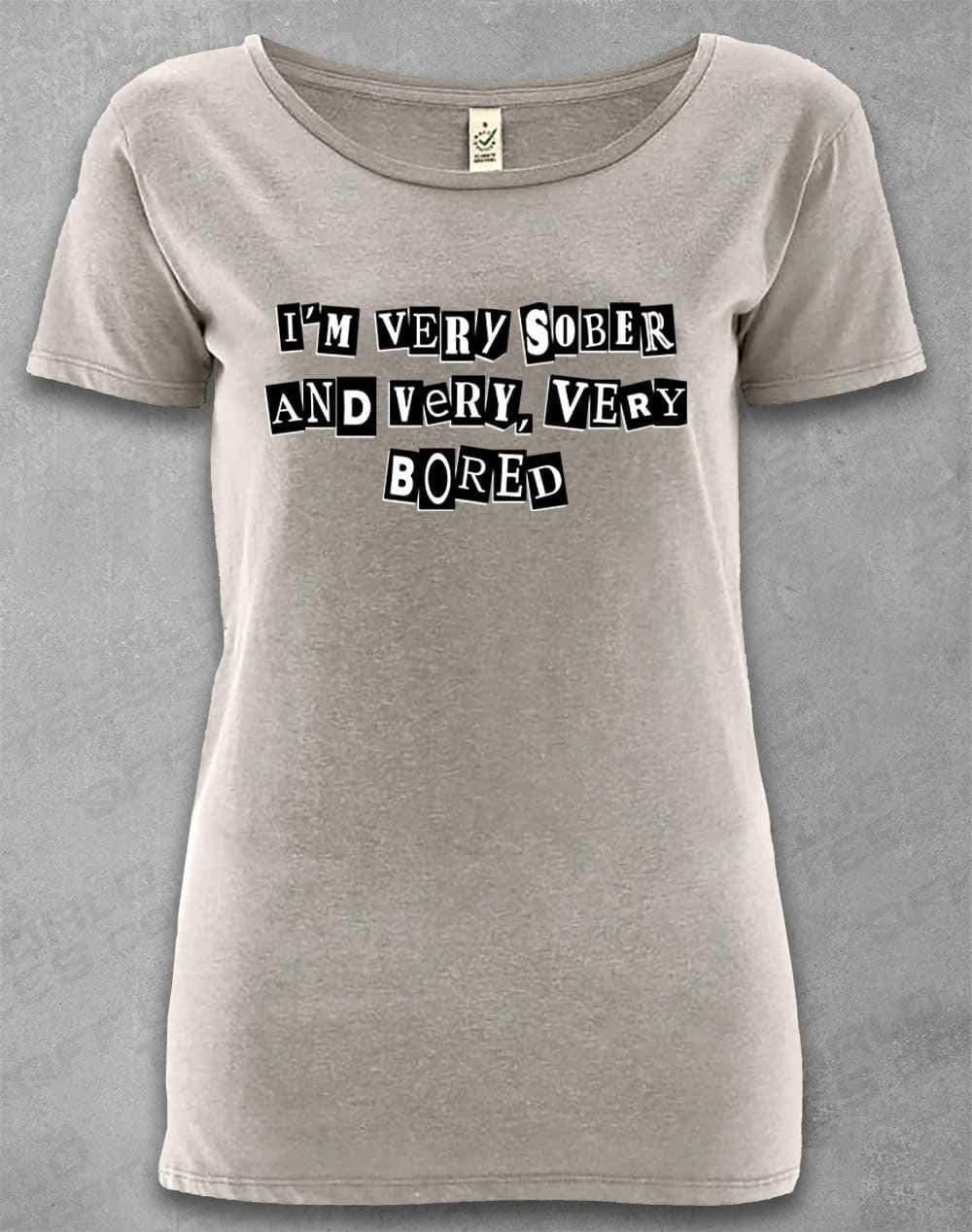 DELUXE I'm Very Sober and Very Very Bored Organic Scoop Neck T-Shirt 8-10 / Melange Grey  - Off World Tees