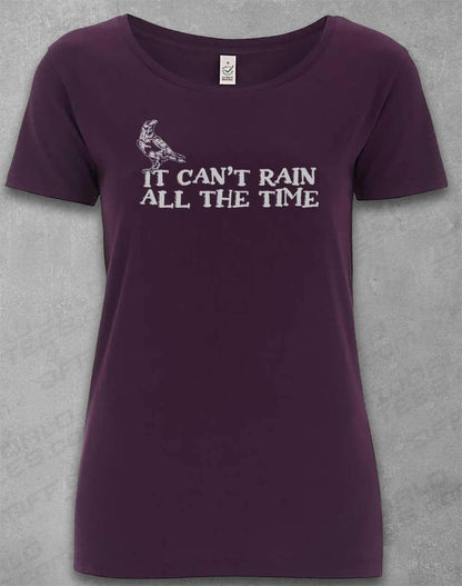 DELUXE It Can't Rain All the Time Organic Scoop Neck T-Shirt 8-10 / Eggplant  - Off World Tees