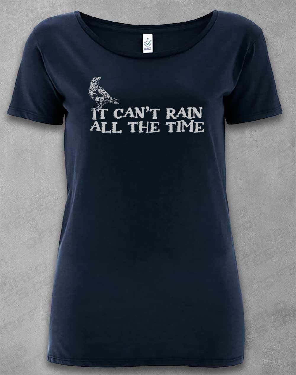 DELUXE It Can't Rain All the Time Organic Scoop Neck T-Shirt 8-10 / Navy  - Off World Tees