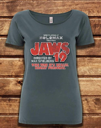DELUXE Jaws 19 Organic Scoop Neck T-Shirt 8-10 / Light Charcoal  - Off World Tees