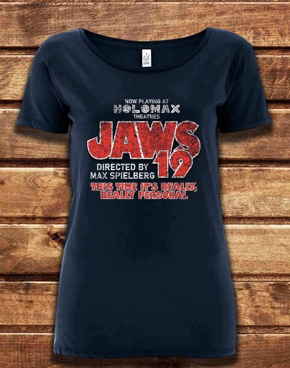 DELUXE Jaws 19 Organic Scoop Neck T-Shirt 8-10 / Navy  - Off World Tees