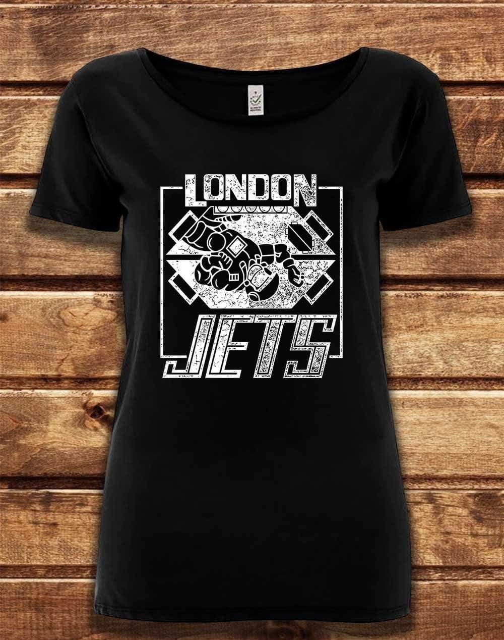 DELUXE London Jets Organic Scoop Neck T-Shirt 8-10 / Black  - Off World Tees