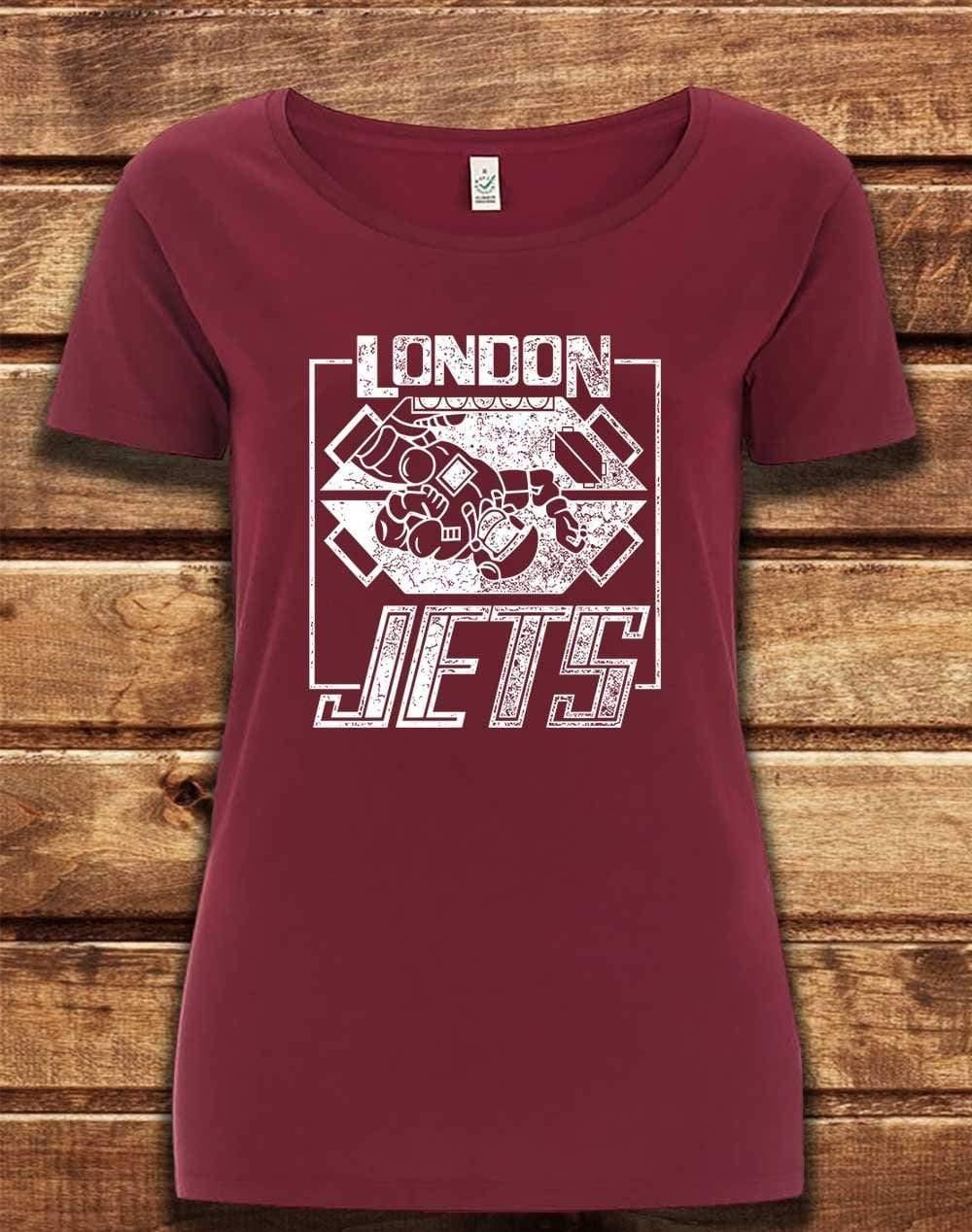DELUXE London Jets Organic Scoop Neck T-Shirt 8-10 / Burgundy  - Off World Tees