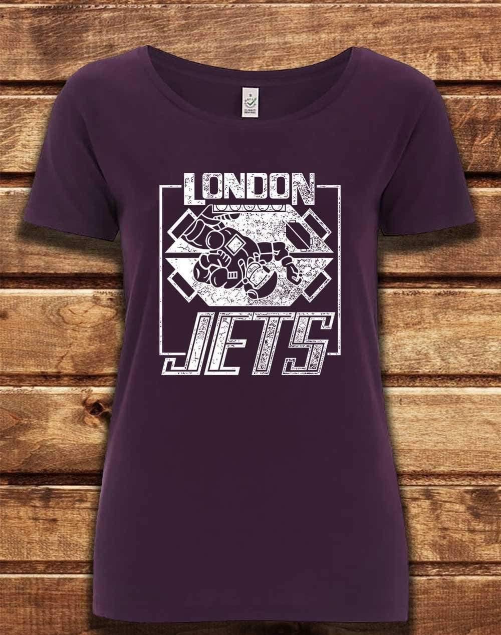 DELUXE London Jets Organic Scoop Neck T-Shirt 8-10 / Eggplant  - Off World Tees