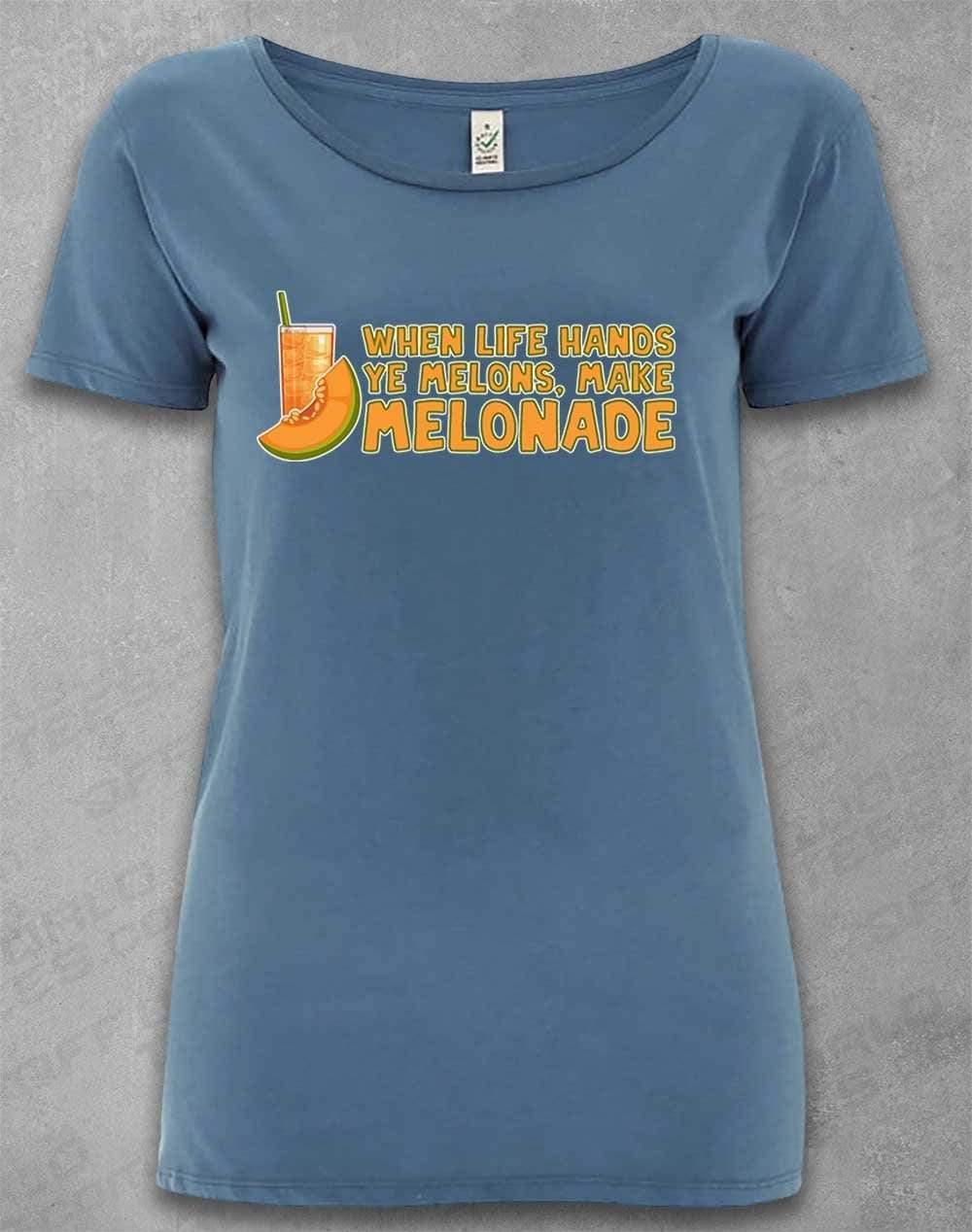 DELUXE Make Melonade Organic Scoop Neck T-Shirt 8-10 / Faded Denim  - Off World Tees