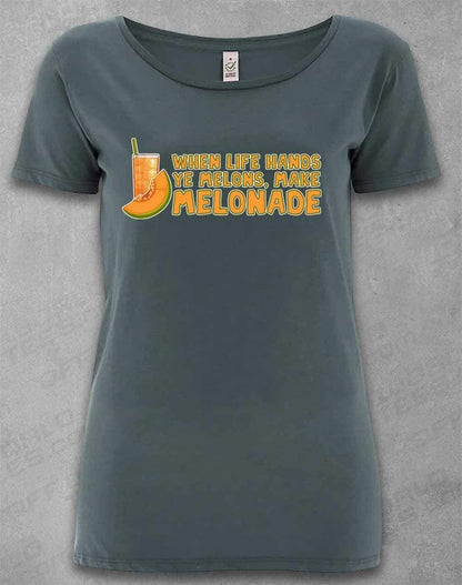 DELUXE Make Melonade Organic Scoop Neck T-Shirt 8-10 / Light Charcoal  - Off World Tees