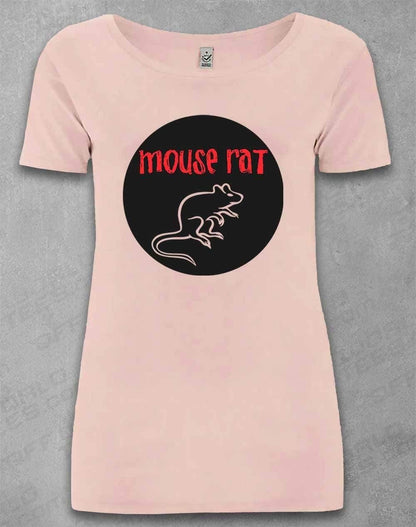 DELUXE Mouse Rat Round Logo Organic Scoop Neck T-Shirt 8-10 / Light Pink  - Off World Tees