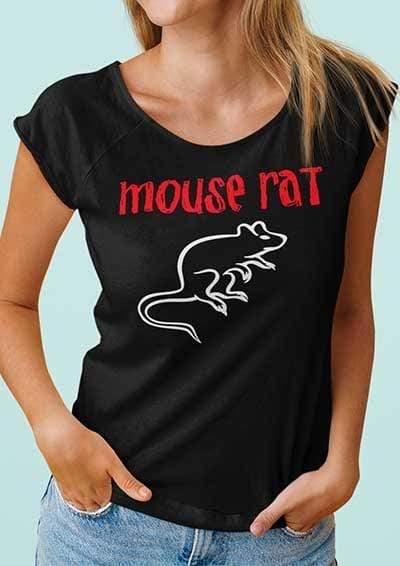 DELUXE Mouse Rat Text Logo Organic Scoop Neck T-Shirt  - Off World Tees