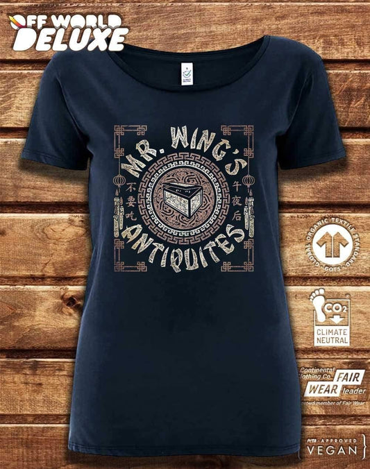 DELUXE Mr Wing's Antiquites Organic Scoop Neck T-Shirt  - Off World Tees