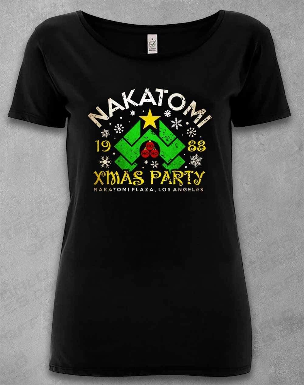 DELUXE Nakatomi Xmas Party 1988 Organic Scoop Neck T-Shirt 8-10 / Black  - Off World Tees