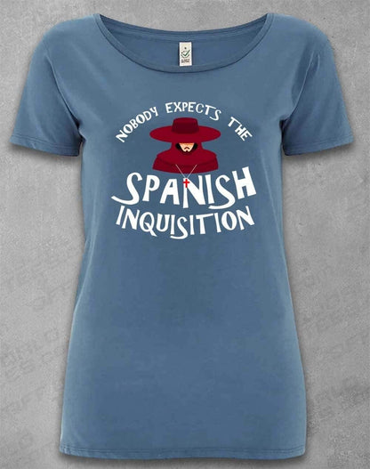 DELUXE Nobody Expects the Spanish Inquisition Organic Scoop Neck T-Shirt 8-10 / Faded Denim  - Off World Tees
