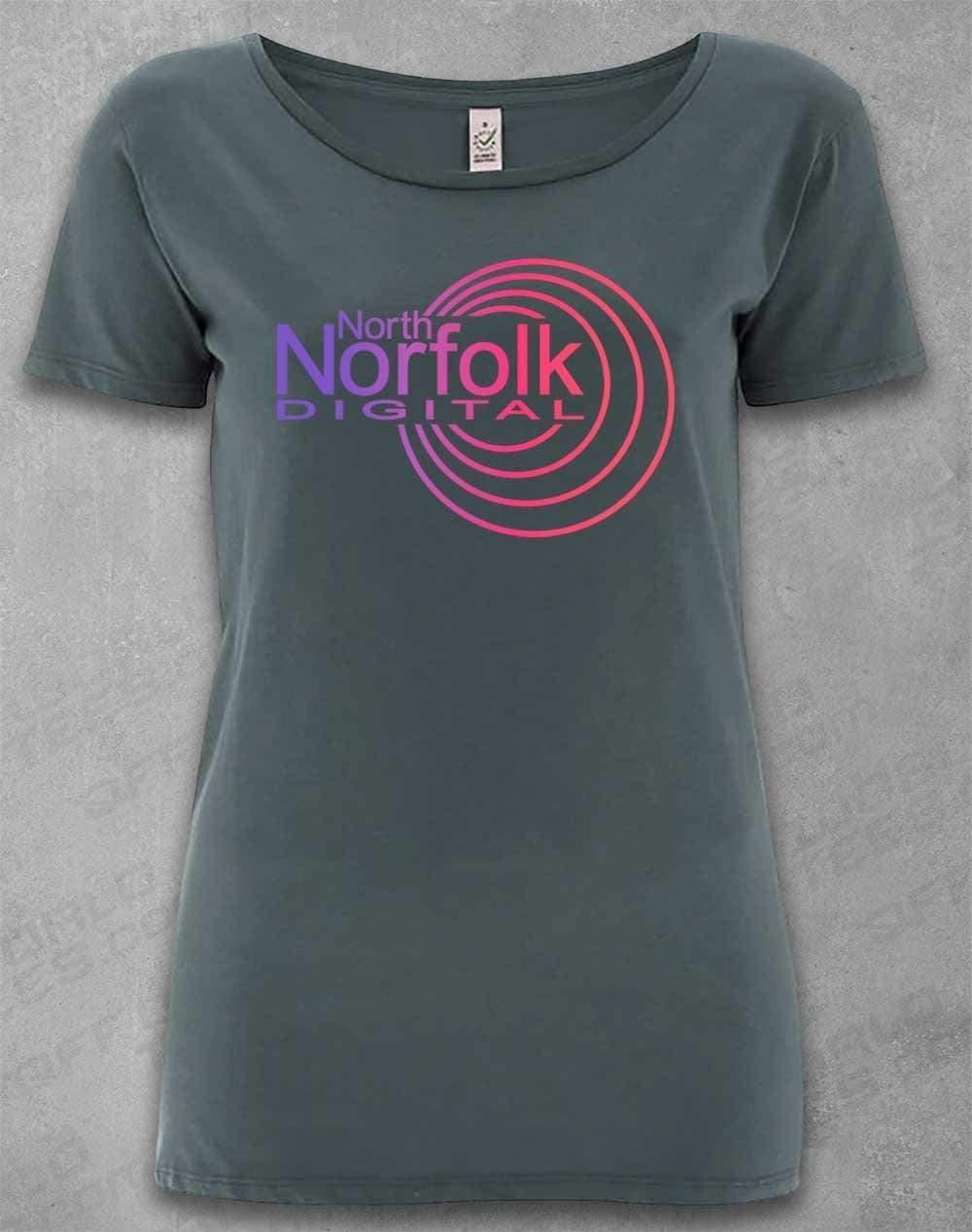 DELUXE North Norfolk Digital Organic Scoop Neck T-Shirt 8-10 / Light Charcoal  - Off World Tees
