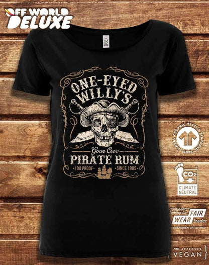 DELUXE One-Eyed Willy's Rum Organic Scoop Neck T-Shirt  - Off World Tees