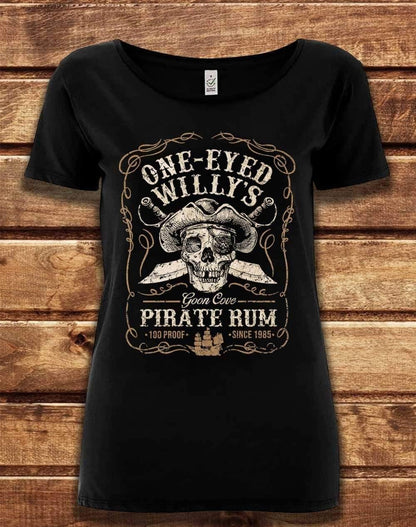 DELUXE One-Eyed Willy's Rum Organic Scoop Neck T-Shirt 8-10 / Black  - Off World Tees