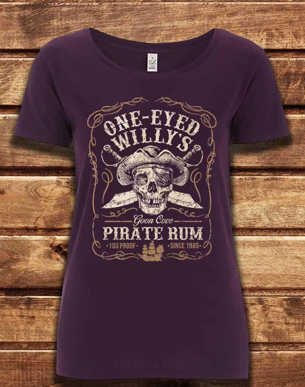 DELUXE One-Eyed Willy's Rum Organic Scoop Neck T-Shirt 8-10 / Eggplant  - Off World Tees