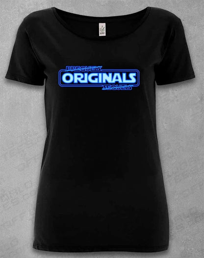 DELUXE Originals FTW - Organic Scoop Neck T-Shirt 8-10 / Black  - Off World Tees