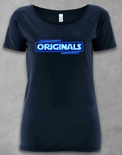 DELUXE Originals FTW - Organic Scoop Neck T-Shirt 8-10 / Navy  - Off World Tees