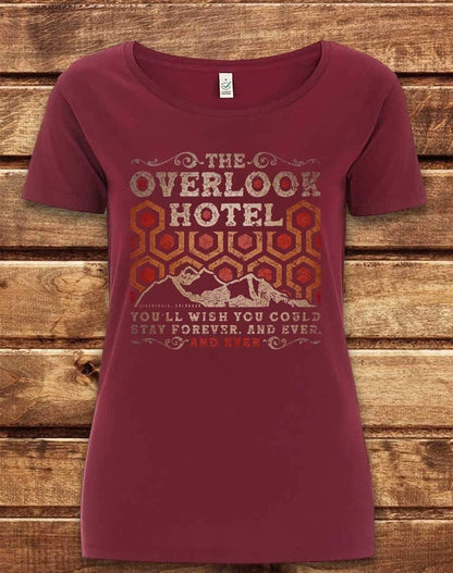 DELUXE Overlook Hotel Organic Scoop Neck T-Shirt 8-10 / Burgundy  - Off World Tees