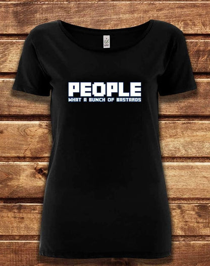 DELUXE People = Bastards Organic Scoop Neck T-Shirt 8-10 / Black  - Off World Tees