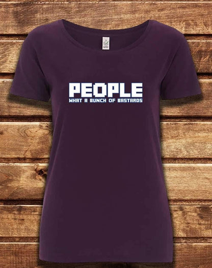 DELUXE People = Bastards Organic Scoop Neck T-Shirt 8-10 / Eggplant  - Off World Tees
