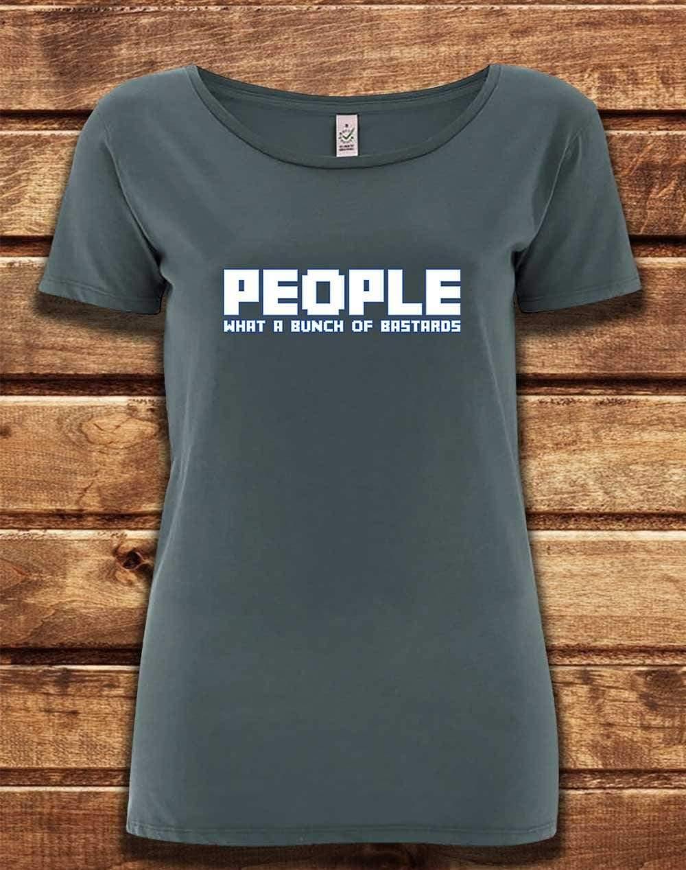 DELUXE People = Bastards Organic Scoop Neck T-Shirt 8-10 / Light Charcoal  - Off World Tees