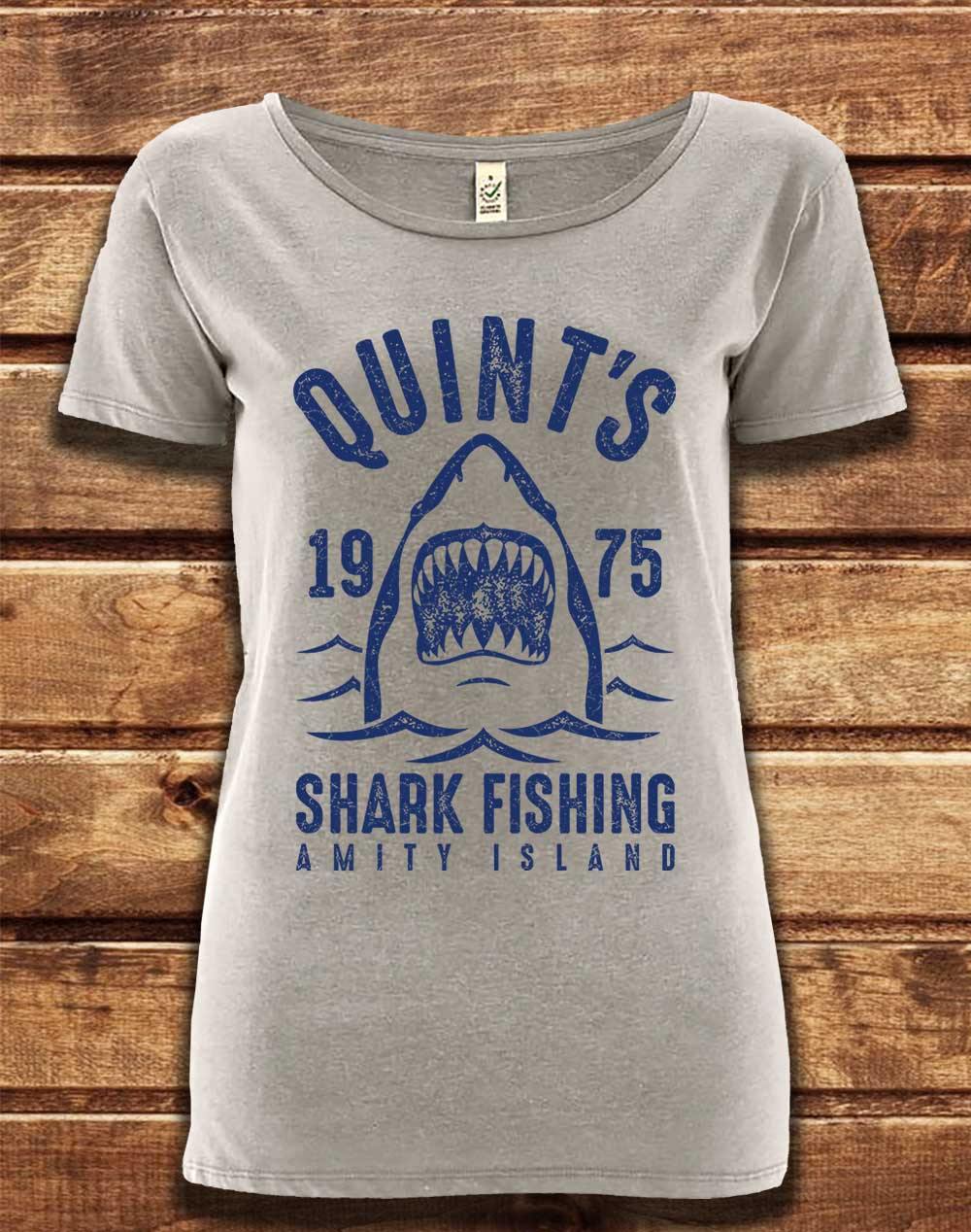 DELUXE Quint's Shark Fishing Organic Scoop Neck T-Shirt 8-10 / Melange Grey  - Off World Tees
