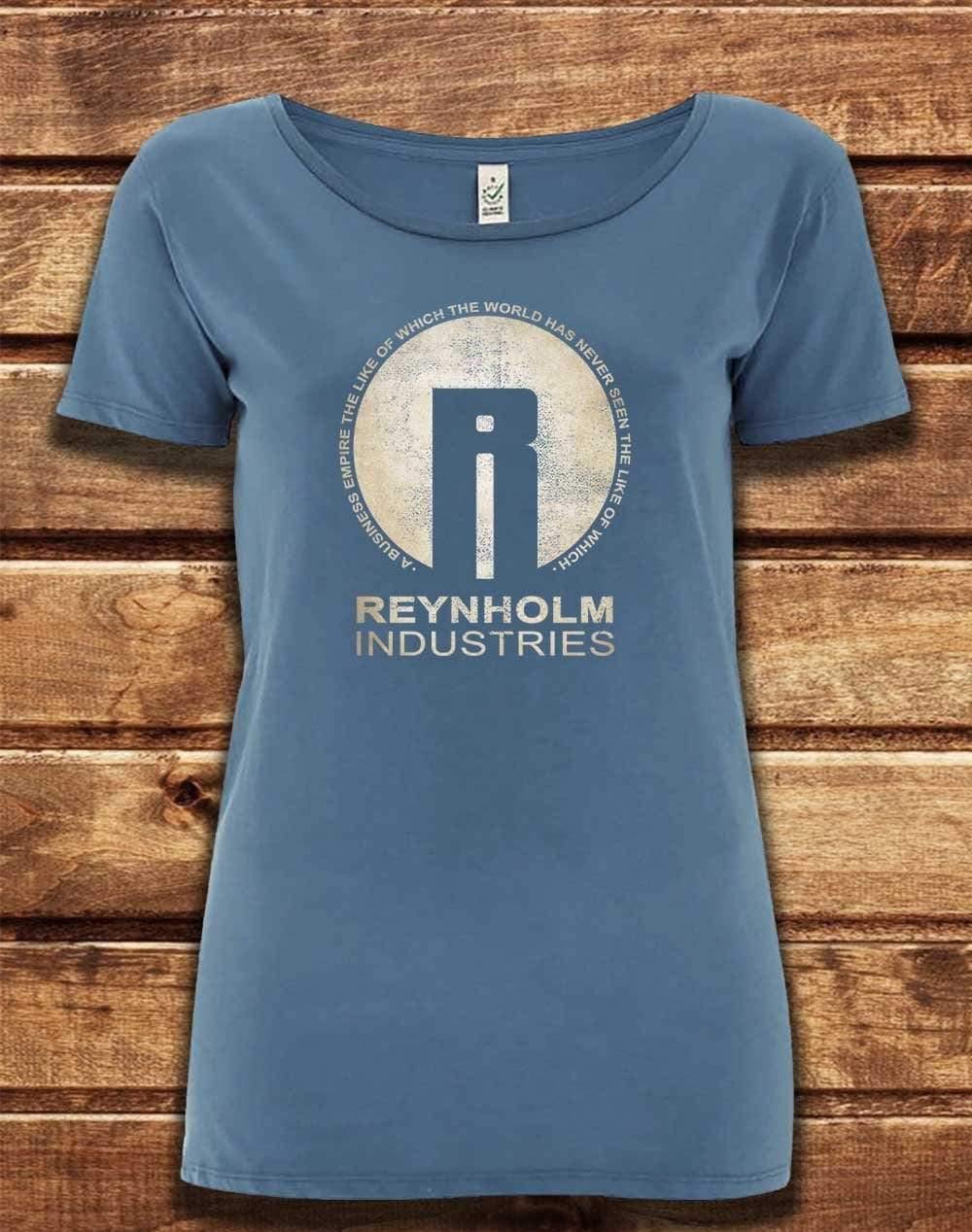DELUXE Reynholm Industries Organic Scoop Neck T-Shirt 8-10 / Faded Denim  - Off World Tees